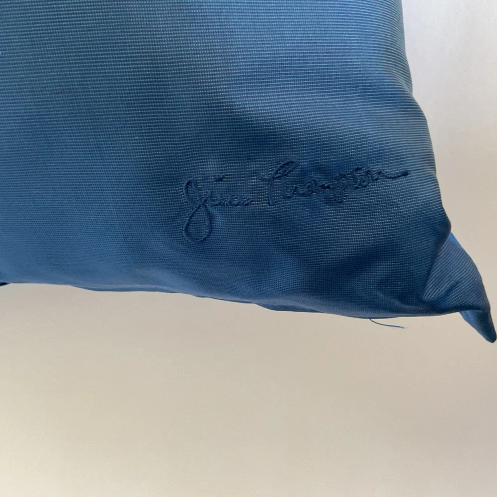 Jim Thompson Blue Silk Accent Pillow Signed